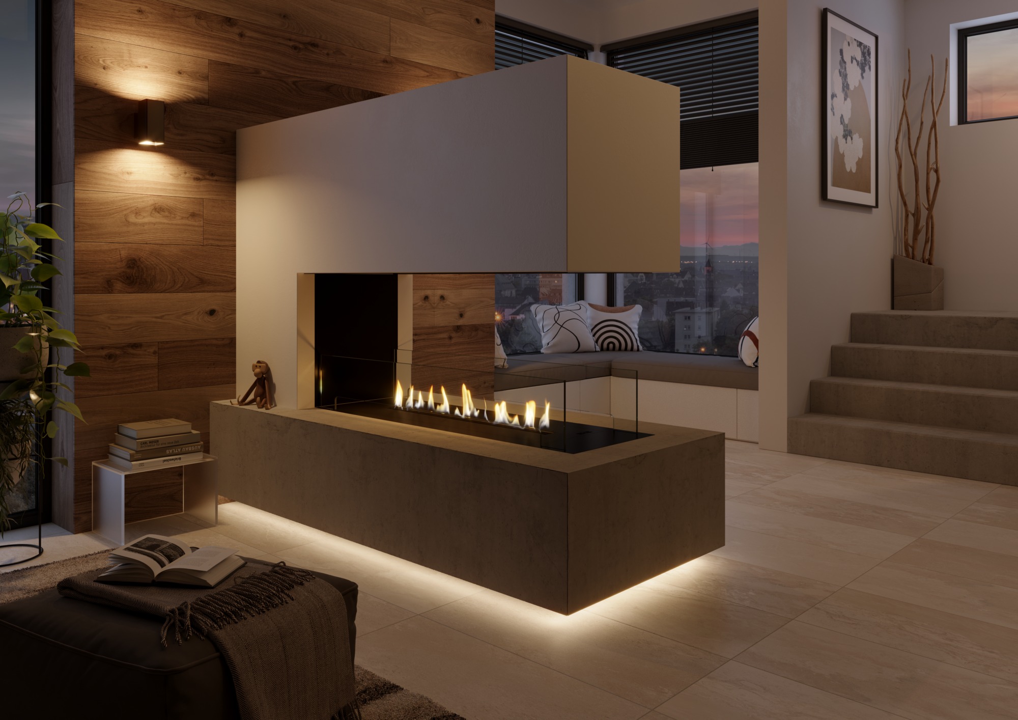 Exemple de cheminée Bioéthanol Spartherm