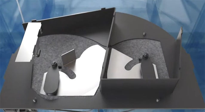 Clapets de régulation des arrivées d'air chez Hase